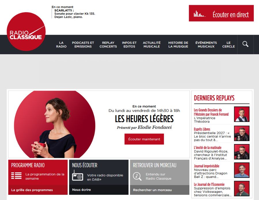 Radio Classique website